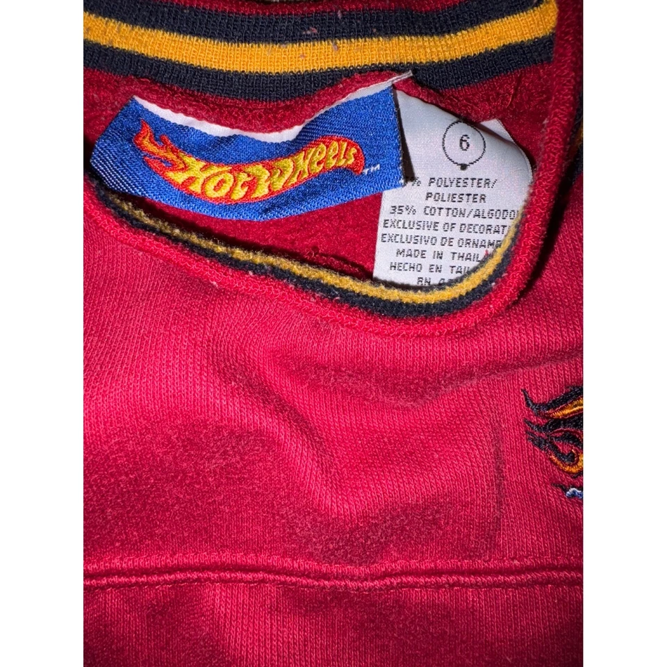 复古风火轮红色长袖衬衫 6 码赛车图形男孩 y2k — 第 3/4 张图片