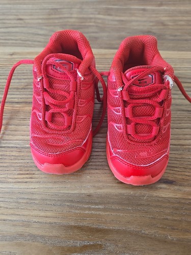 NIKE Air Max Infant/ Toddler Plus TD 6C CQ9754-600 Toddlers Shoe All Red - Picture 3 of 10