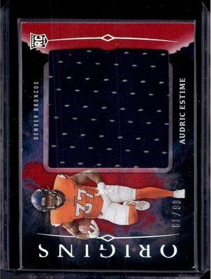 2024 Panini Origins #RJJ-AES Audric Estime Rookie Jumbo Jerseys Red #/99
