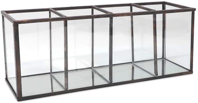 Isaac Jacobs 4-Compartment Organizer- Makeup Brush Holder- Vintage Style Storage