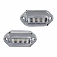 LED License Plate Light Chrome Trailer Tag Lamp RV Steps DOT Semi Truck 2pk