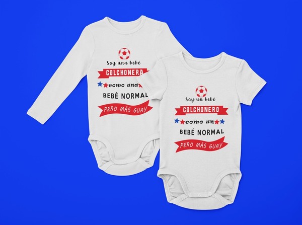 Body bebé Colchonero para niña o niño, atlético de Madrid. 100% Algodón.