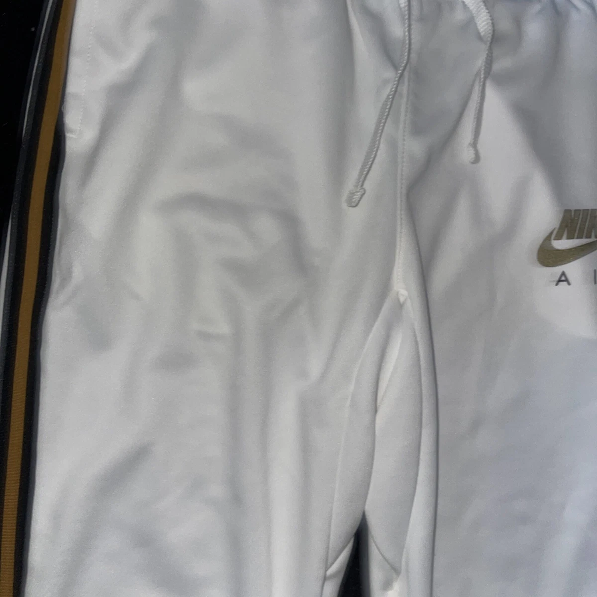 White and clearance gold nike pants