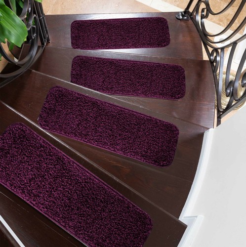 Stair Treads Carpet Mat Non Slip Skid Cleaning Machine Washable, Shaggy 22x67cm - Picture 74 of 88