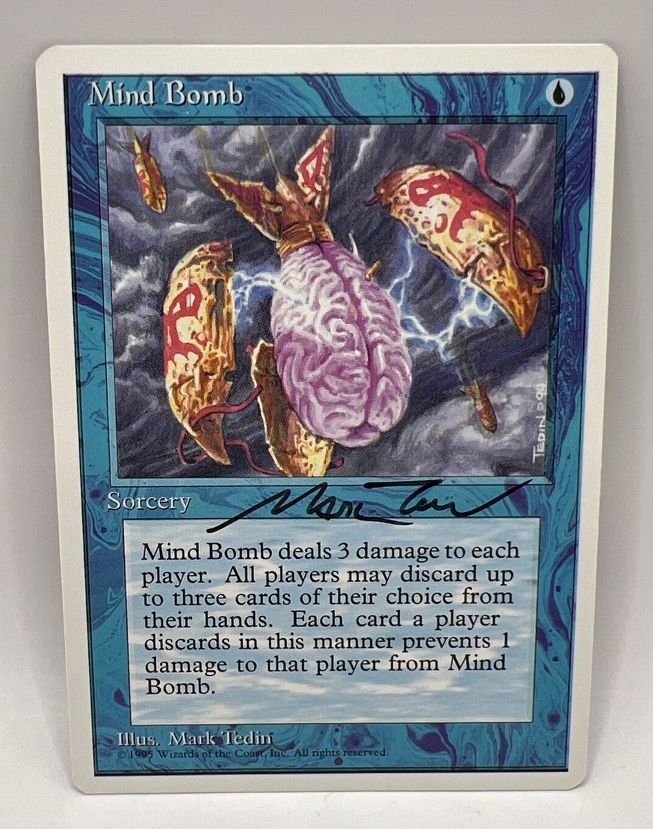 MTG - 4th Edition - Mind Bomb - NM - Signed by Mark Tedin | eBay