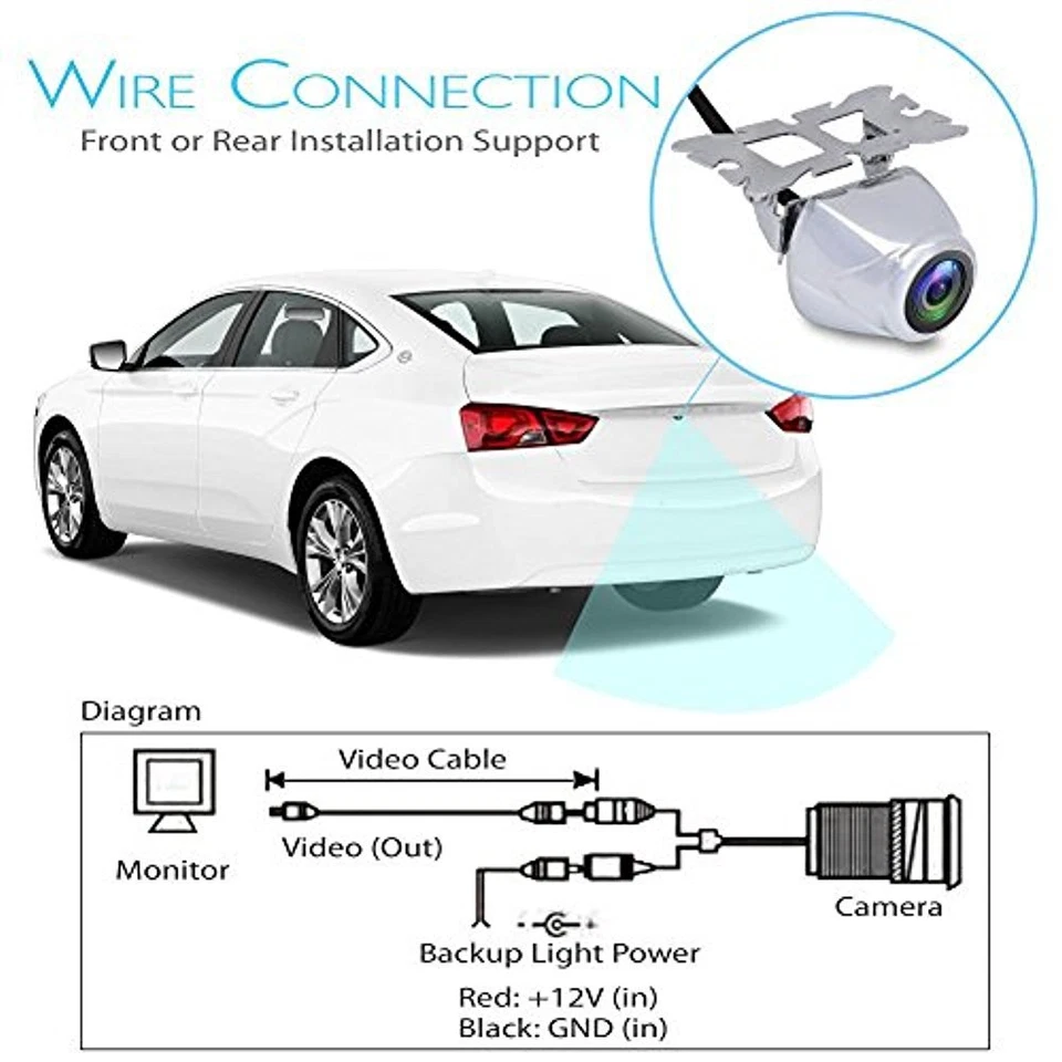 Pyle PLCM2720 Compact Rear View Backup Camera Front or Rear Mountable - Image 3 of 4