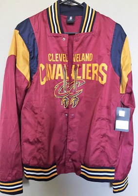 New Mens NBA fan jacket cleveland cavaliers rip fabric snap front Windbreaker