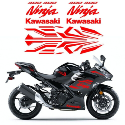 Kawasaki Ninja 400 黒赤カウルセット Decal Shell Sticker Film, Full Set of Decals For Kawasaki Ninja