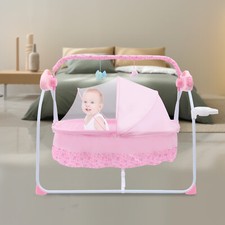 Foldable Electric Bluetooth Baby Swing Cradle Bassinet Rocking Crib Infant Bed