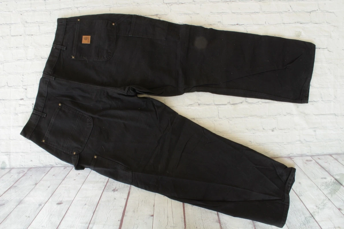 Carhartt Mens Double Knee Carpenter Double Front Pants Black 42 x 30