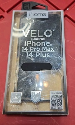 iHome Silicone Velo Case for iPhone 14 Pro Max & 14 Plus - Black/Clear