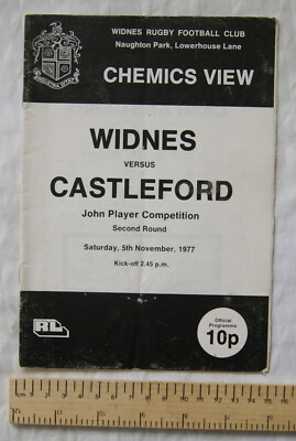 1977 programme Widnes v. Castleford, JP Competition 2nd round