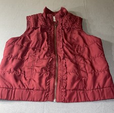 Christopher  Banks Full Zip Red Sleeveless Vest Women's Size Large