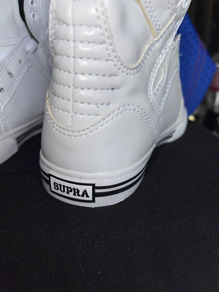 靴 SUPRA ARCHIVE WHITE HIGHCUT SNEAKERS Y2K Supra Kids Size 10 White High Top New No Box | eBay