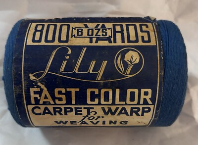 Vintage LILY Cotton Warp for Weaving Art. #414 800 Yards/8 Oz. DARK BLUE 1326