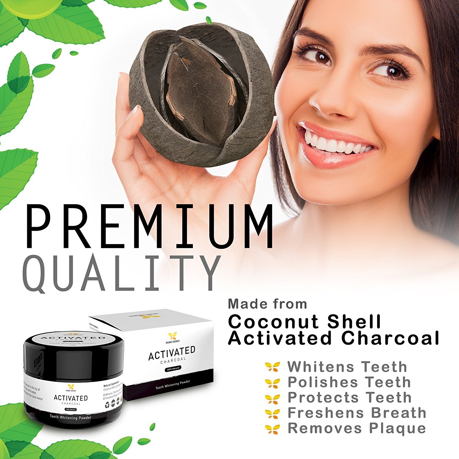 Natural Charcoal Teeth Whitening Powder 100 Organic Activated Charcoal