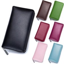 Credit Card Holder Wallet Womens Zipper Leather Purse RFID with 36 Card Slots
