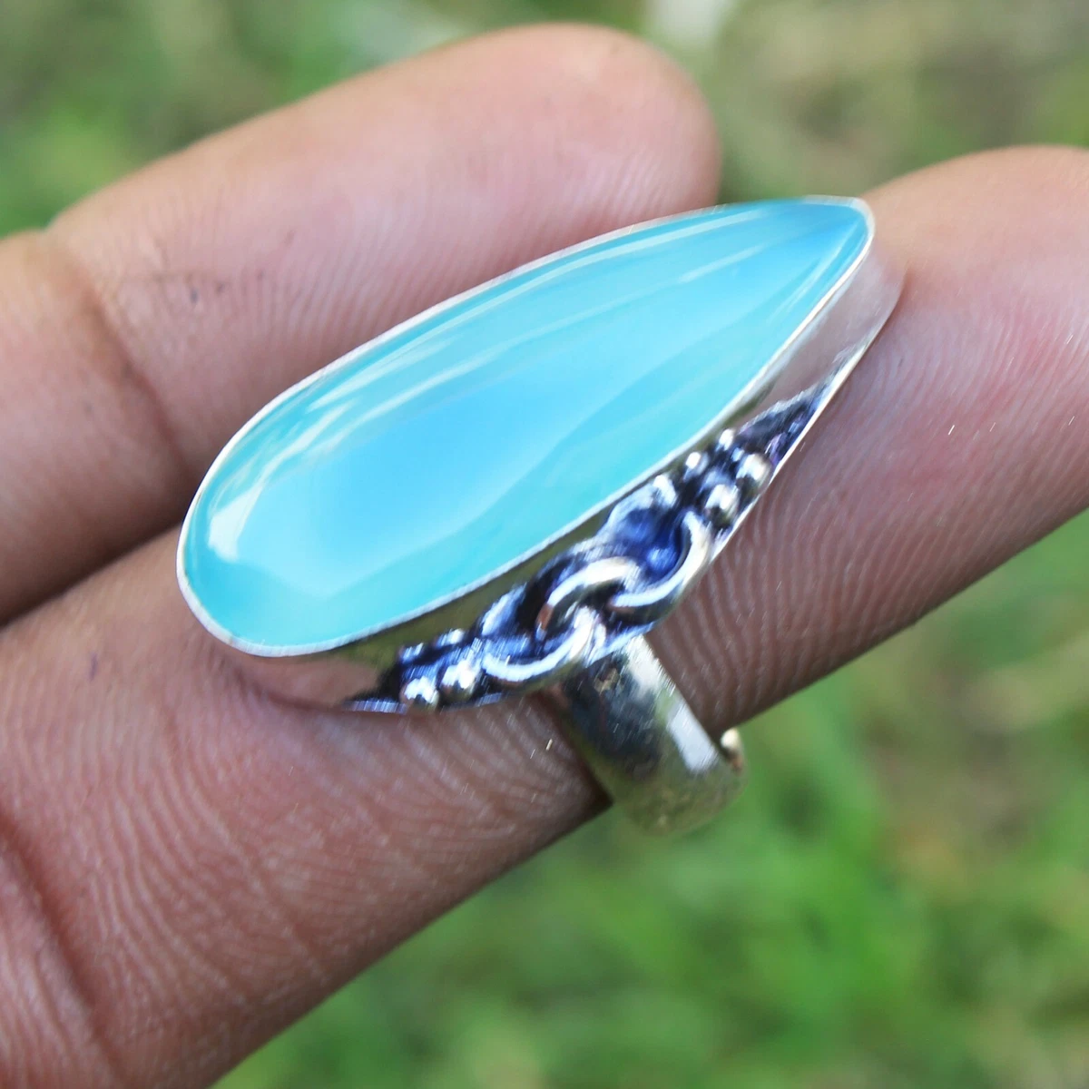 Blue shop onyx ring