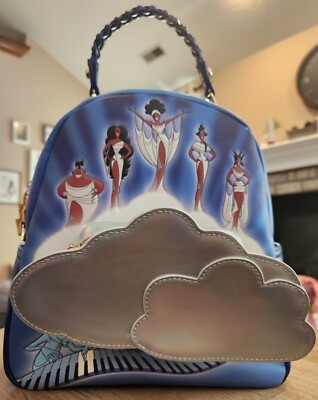 Blue Disney Backpack with Cloud Design and Hercules Muses. Our Universe Disney Hercules Muses 2-in-1 Mini Backpack  main image 4