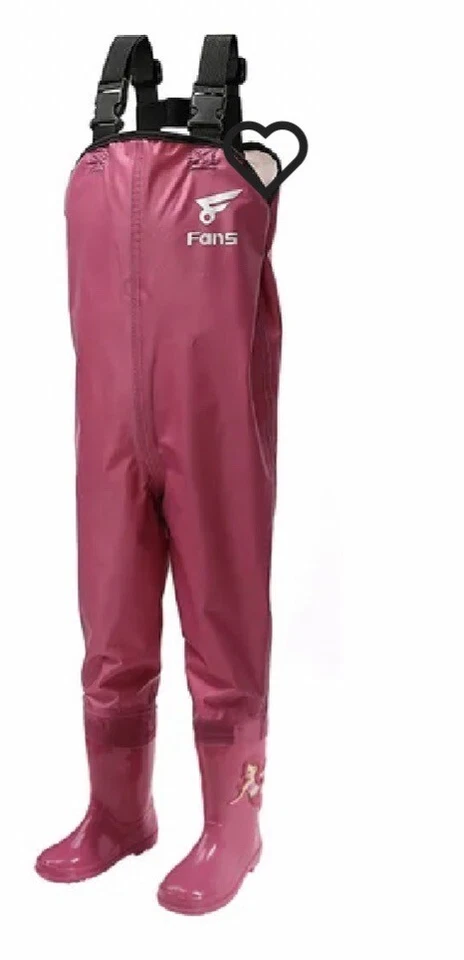 8Fans size 12/13 Girls Pink Kids Chest Waders with Boots New - Image 4 of 4