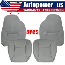 For 1998 To 2002 Dodge Ram 3500 Slt Front Bottom Back Leather Seat Cover Gray