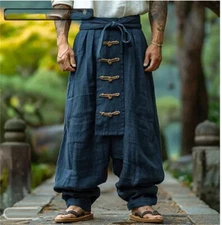 New Mens Casual Linen Pants Workout Baggy Sweatpant Long Trousers Sports Party