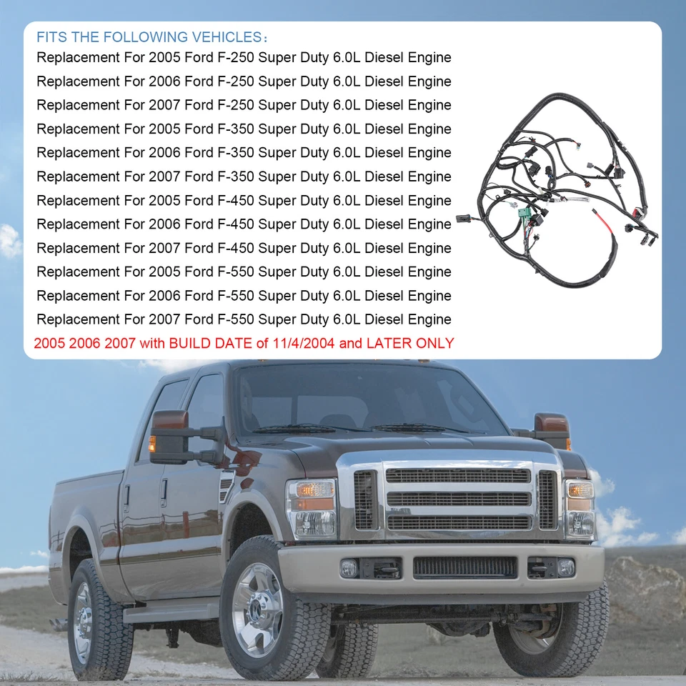 Chicote de fios para 2005-07 Ford F-250/F-350/F-450/F-550 Super Duty Engine 6.0L - Imagem 3 de 4