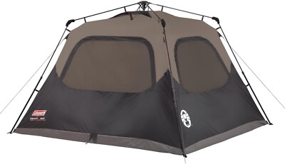 NEW Coleman 4 Person Instant Cabin Camping Tent 1 Room Gray 1