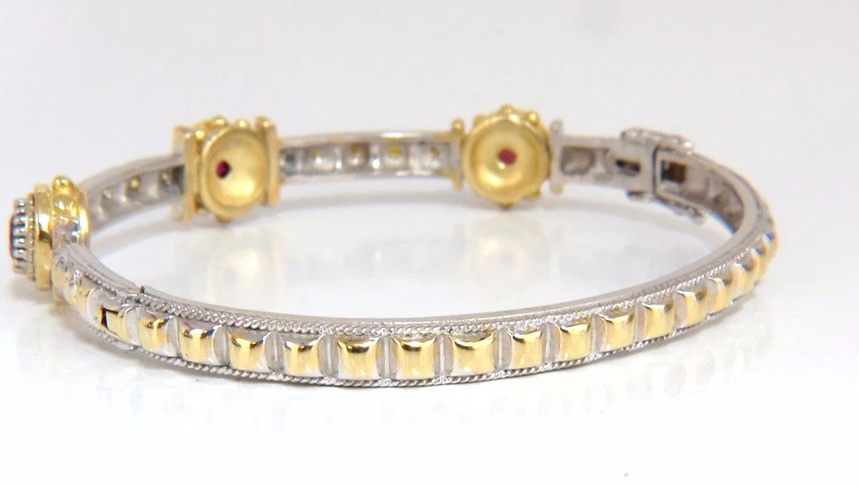 2.23 Natural Ruby Yellow Diamond Bangle Bracelet 14kt Spanish / Gothic Deco** - Image 4 of 4