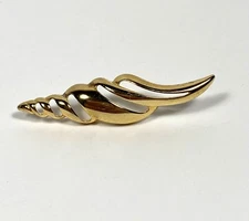 Pin Brooch Cone Shell Gold Tone 3D  Lapel Pin Vintage  
