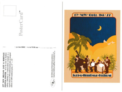 1977 New Orleans Jazz Festival Poster Post Card