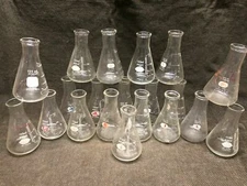 LOT 20 each 125ml Flask, Pyrex, Kimax   NICE!!!