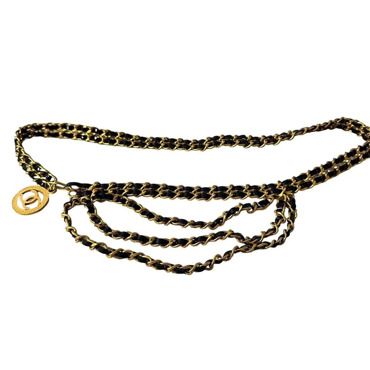 Chanel 1993 Chain and Lambskin Belt CC | eBay