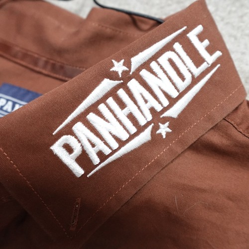 Panhandle Shirt Small Brown Solid Embroidered Rodeo - Picture 3 of 9