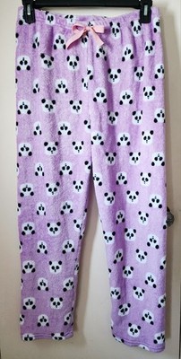 Women's Unbranded Fleece Lt Purple w/PANDA BEARS   Loungewear Pants PJs Poly XL