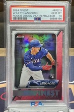 2024 Topps Finest-#FRD19 Wyatt Langford Rookie Design Variation Refractor PSA 10