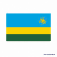 Rwanda Flag Sticker Decal Car Bumper Truck Motorcycle Vinyl 5x3 USA Made