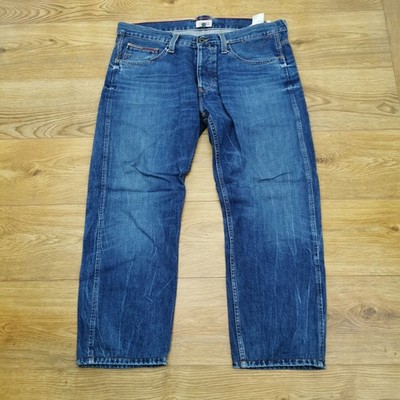 Tommy Hilfiger Ronan Jeans Herren W38 L28 Blau Relaxed Loose Straight Leg Denim