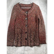 womens cardigan sweater Button Up Long Sleeve Alpaca Mohair Polyester Sz Medium