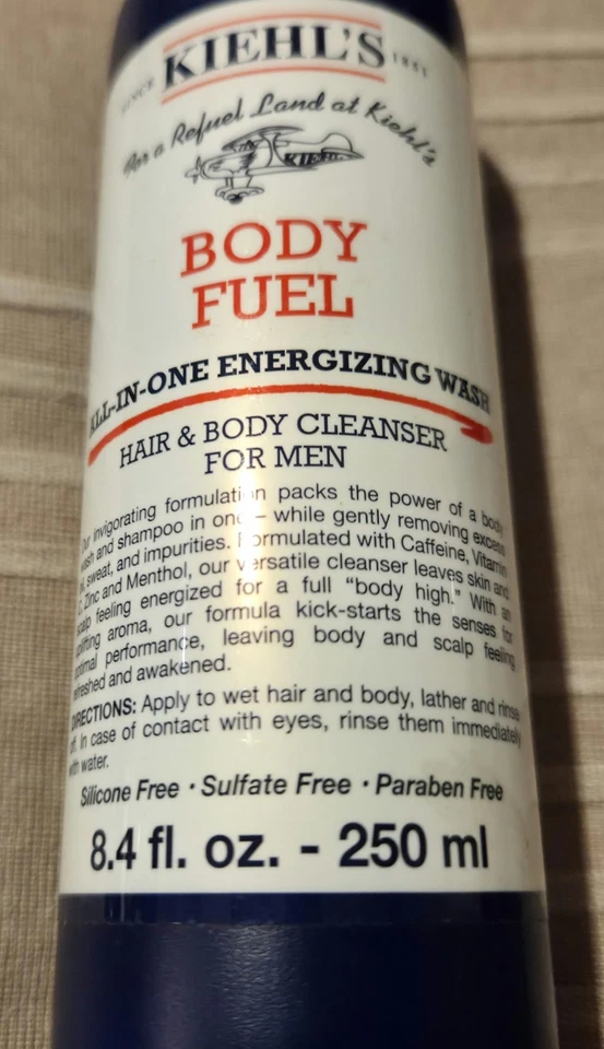 Jabón corporal y champú energizante todo en uno Kiehl's Body Fuel para hombres 8,4 oz sellado Foto 4 de 4