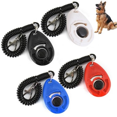 4 Pcs Professional Dog Big Button Training Clickers with Wrist Strap