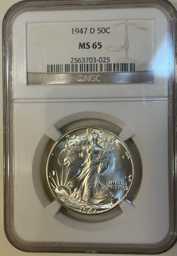 Photo of a 1947-D Walking Liberty Half Dollar from an eBay listing that sold on Jul 18, 2026