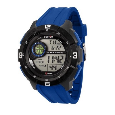 SECTOR Ex-04 Digitale Herrenarmbanduhr Schwarz Blau 54 mm R3251535002