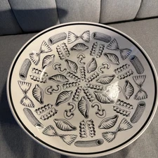 Large La Primula Pasta Serving Bowl Black & White 11 7/8" Made in Italy
