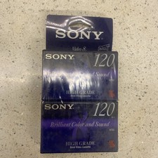 Sony 2pack 8MM 120 SP 240 LP Camcorder Video Cassette Tapes 120 High Grade NEW