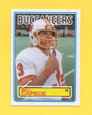 1983 Topps BILL CAPECE Tampa Bay Buccaneers Rookie RC Card. rookie card picture