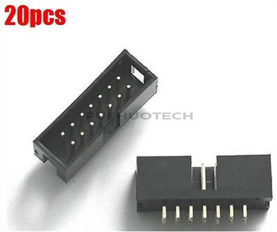 20Pcs For   Ribbon Cable Straight Jtag Socket Connector 2 Row 14P DC3-14P hx #ea