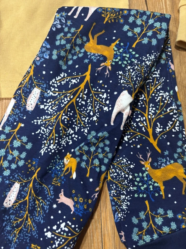 NWT Carter's Deer 3 piece Cotton Pajama Set 4T Toddler Girls PJs Woodland Theme - Image 3 of 4
