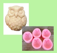 5  Owl Silicone  Soap Molds,  Soap Making,  3D Owls, DIY