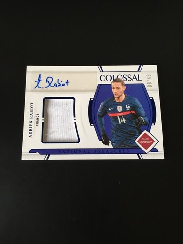 2022 Panini National Treasures Adrien Rabiot Match Worn Patch Auto Sapphire 8/49